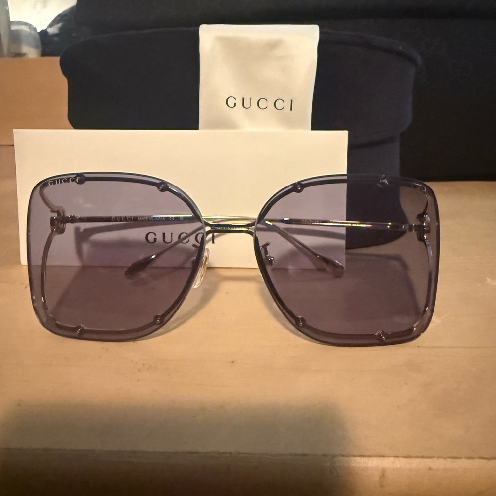 Gucci Women's Sunglasses in Gold and Smoke